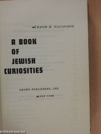 A Book of Jewish Curiosities