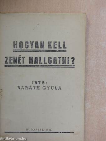 Hogyan kell zenét hallgatni?