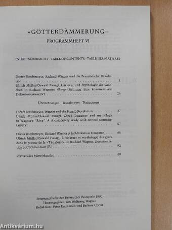 Bayreuther Festspiele 1990 Programmheft VI