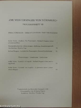 Bayreuther Festspiele 1988 Programmheft VII