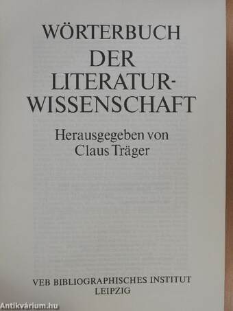 Wörterbuch der Literaturwissenschaft