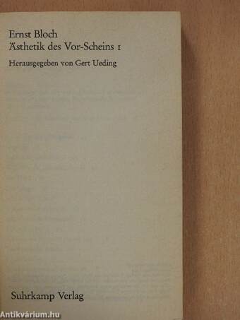 Ästhetik des Vor-Scheins 1-2.