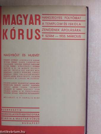 Magyar Kórus 1933. március-december