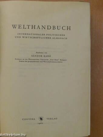 Welthandbuch - Internationaler politischer und wirtschaftlicher almanach