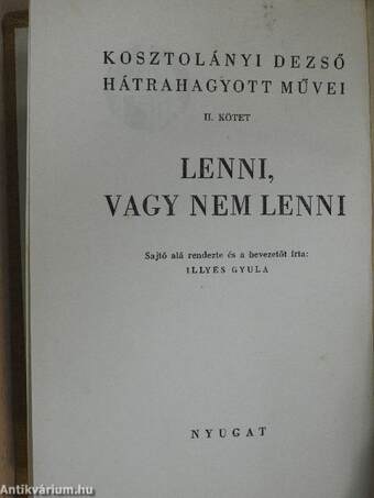 Lenni, vagy nem lenni