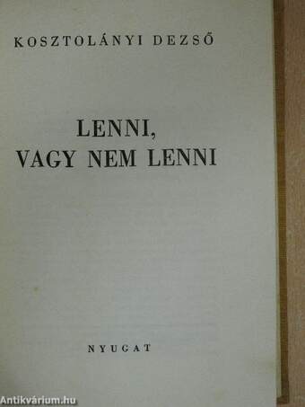 Lenni, vagy nem lenni