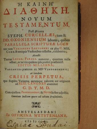Novum Testamentum (ógörög)