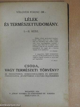 Lélek és természettudomány I-II. rész