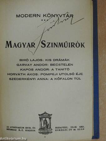 Magyar szinműirók II.