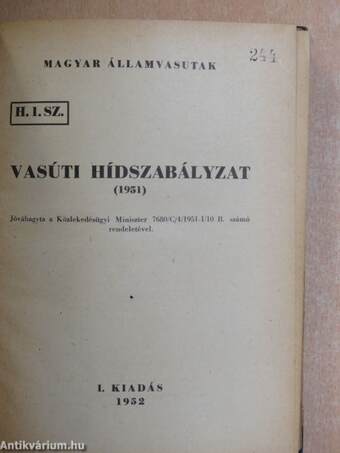 Vasúti hídszabályzat 1951