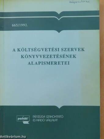 A költségvetési szervek könyvvezetésének alapismeretei