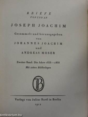 Briefe von und an Joseph Joachim II.