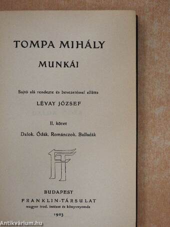 Tompa Mihály munkái II.