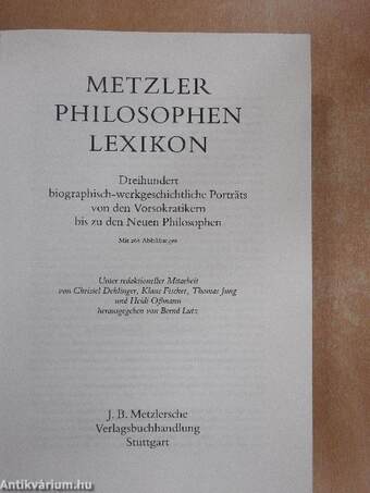 Metzler Philosophen Lexikon