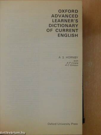 Oxford Advanced Learner's Dictionary of Current English