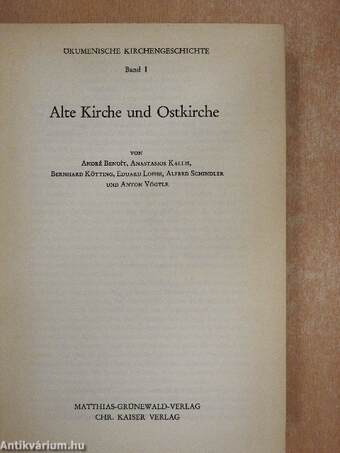 Ökumenische Kirchengeschichte 1.