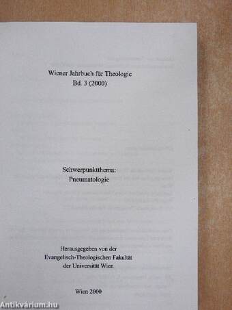 Wiener Jahrbuch für Theologie 2000.