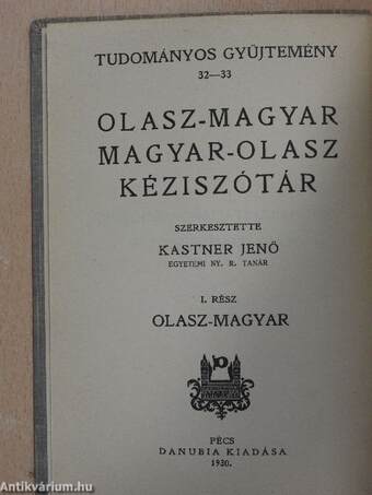 Olasz-magyar/Magyar-olasz kéziszótár I.