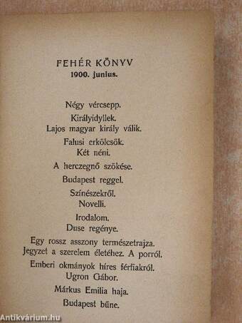 Fehér Könyv 1900. junius