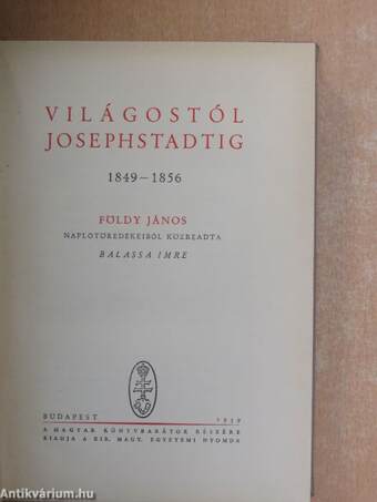 Világostól Josephstadtig 1849-1856