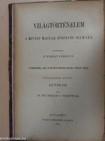 Az ujkor története III. (rossz állapotú)