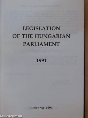 Legislation of the Hungarian Parliament 1991