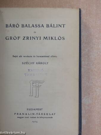 Báró Balassa Bálint és gróf Zrinyi Miklós