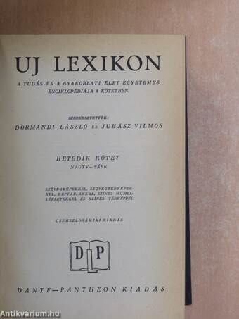 Uj lexikon VII. (töredék)