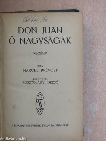 Don Juan ő nagyságák