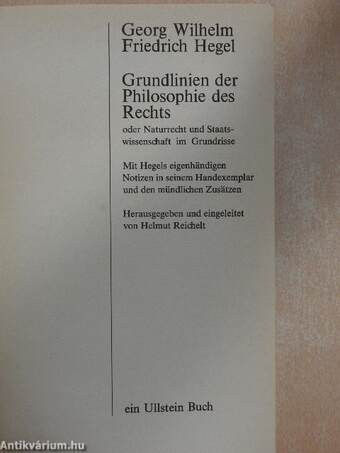 Grundlinien der Philosophie des Rechts