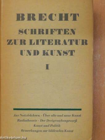 Schriften zur literatur und kunst 1