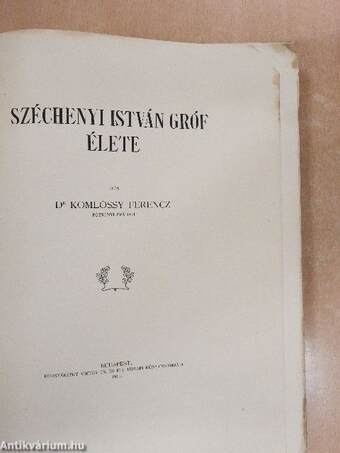 Széchenyi István gróf élete