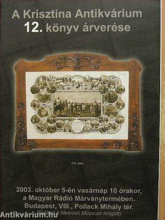 A Krisztina Antikvárium 12. könyv árverése