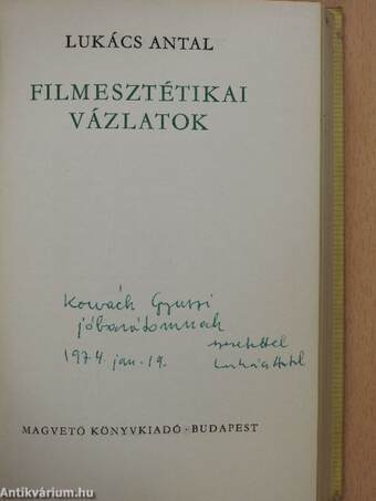 Filmesztétikai vázlatok (dedikált példány)