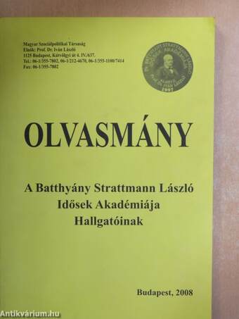 Olvasmány a Batthyány Strattmann László Idősek Akadémiája Hallgatóinak