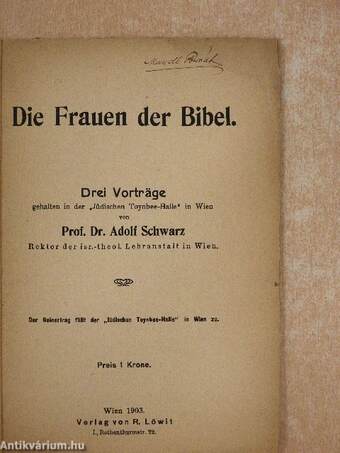 Die Frauen der Bibel (Mandl Bernát könyvtárából)