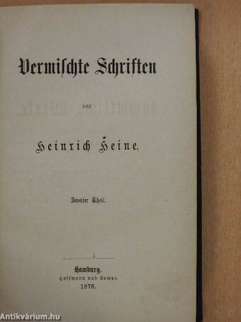 Vermischte Schriften von Heinrich Heine I-II. (gótbetűs)