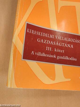 Kereskedelmi vállalkozások gazdaságtana III.