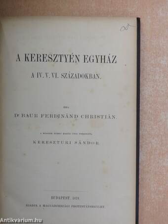 A keresztyén egyház a IV. V. VI. századokban