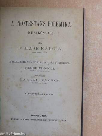 A protestans polemika kézikönyve I-II.