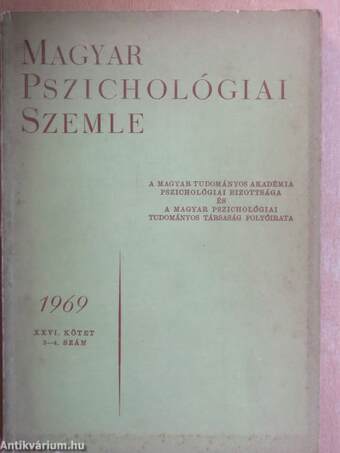 Magyar Pszichológiai Szemle 1969/3-4.