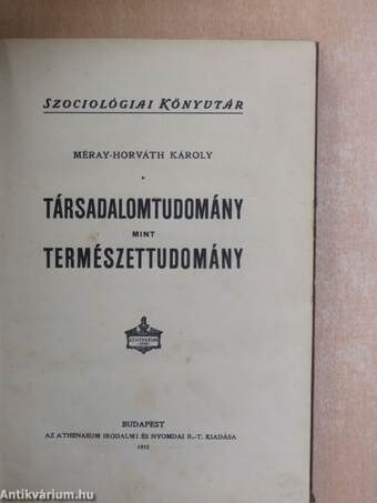 Társadalomtudomány mint természettudomány