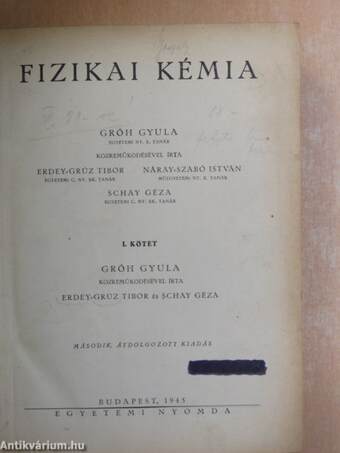 Fizikai kémia I.