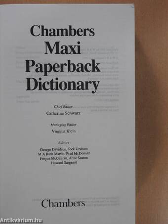 Chambers Maxi Paperback Dictionary