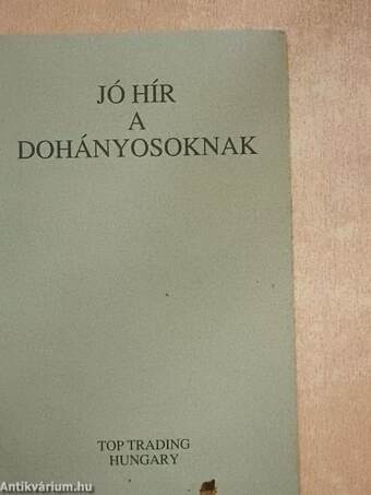 Jó hír a dohányosoknak