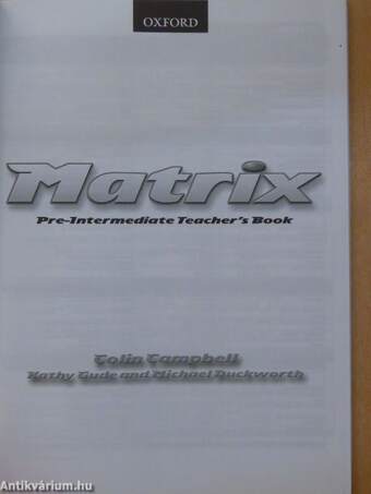 Matrix - Pre-Intermediate - Teacher's Book