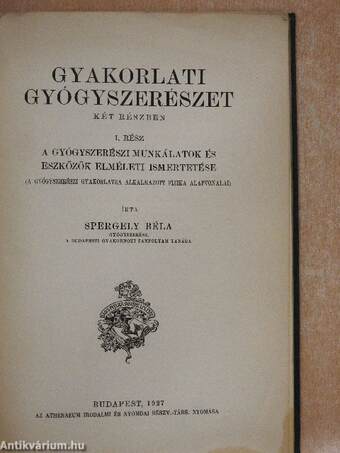 Gyakorlati gyógyszerészet III/1.