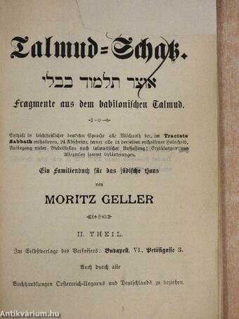 Talmud-Schatz II. (gótbetűs)