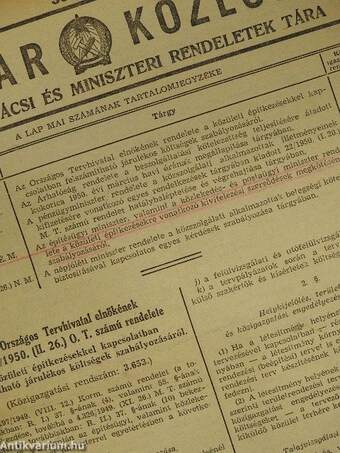 Magyar Közlöny 1950. január 1.-június 30. I-II. (fél évfolyam)/Magyar Közlöny 1950. Hivatalos lap 7-8. szám