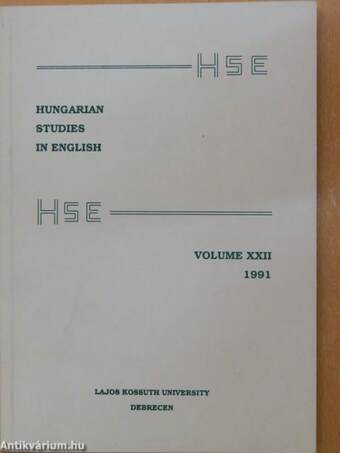 Hungarian Studies in English Volume XXII.